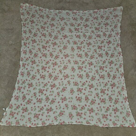 Hudson Baby HB Strawberry Print Muslin 100% Cotton Swaddle Blanket Baby Lovey - Picture 7 of 7